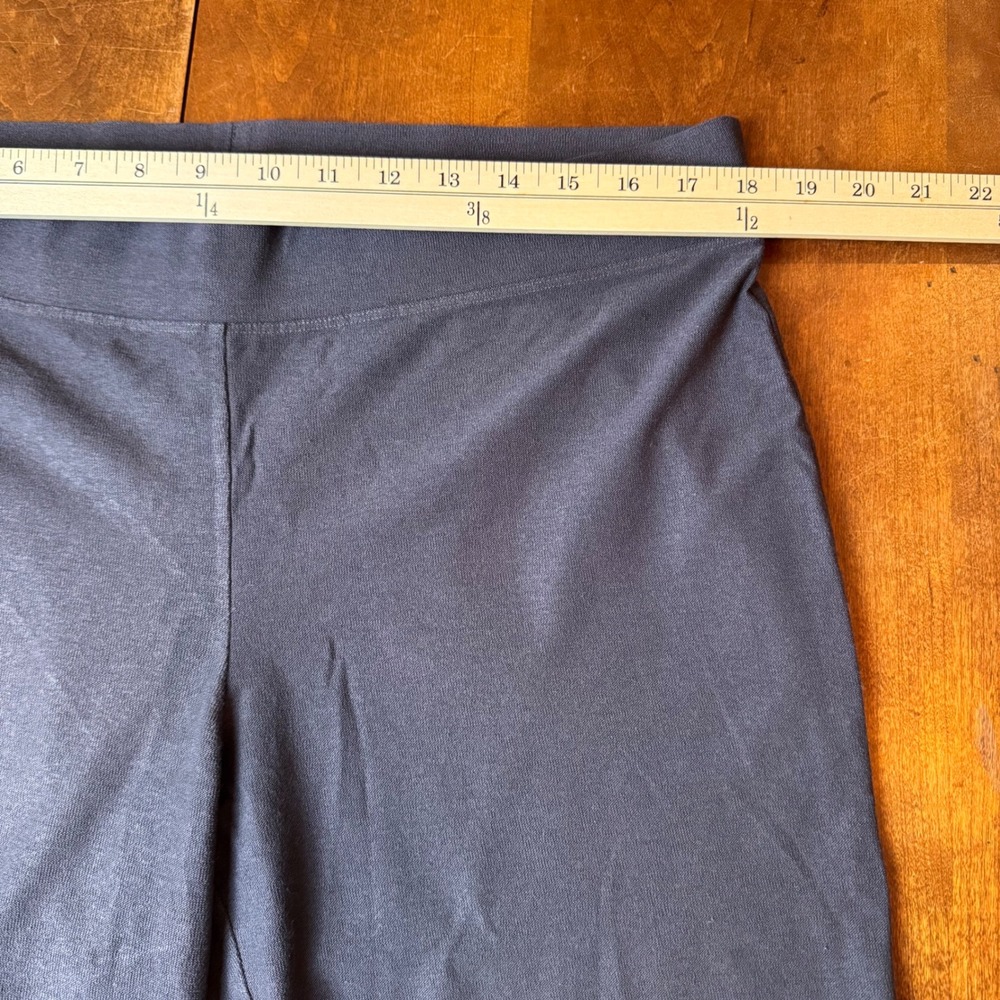 Eileen Fisher Pants Women L Gray Cropped Straight Leg Viscose Stretch Pull On - Picture 5 of 8